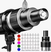 Condenseur optique conique Bowens Mount avec 35 gobos et 5 filtres de couleur pour projecteur de studio photo