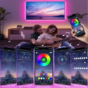 Décoration DC 5V 5050 2835 1M 2M 3M 4M 5M 10M 15M 50M SMD RVB Flexible TV Rétro-Éclairage Smart Led Bande Lumineuse avec Télécommande USB - Product Image 6