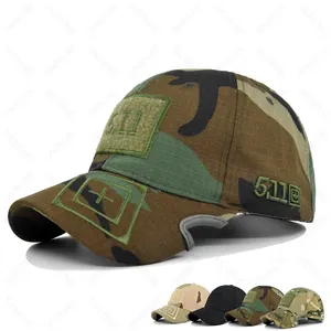Cotton Outdoor Tactical Jungle Hunting Adjustable Camouflage 511Embroidery Baseball Cap Custom Logo Hat