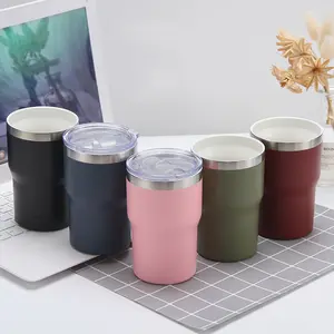 Versand bereit BPA Free 14oz doppelwandige isolierte Innen keramik Reise becher Kaffee flasche Auto becher mit Innen keramik