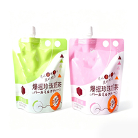 Pochettes souples personnalisées imprimées pour jus, liqueur, eau, boissons – Sachets de recharge liquide découpés sur mesure avec bec verseur, format mini, à fond plat