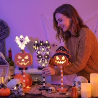 Lampada LED per Atmosfera Spettrale, Forma di Fantasma, Zucca e Pipistrello, Decorazione per Camera da Letto, Soggiorno e Festività