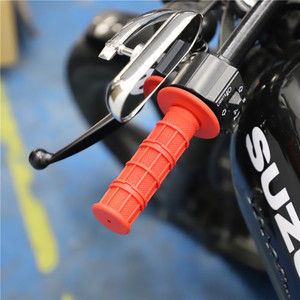 <b>Motorcycle</b> Handlebar <b>Grips</b> Rubber Anti Slip Cylindrical For Replacement Repair Orange - Product Image 1