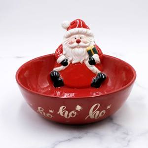 Bol en céramique décoratif avec motif de Noël Ho Ho Ho Père Noël, bol à riz pour cadeau de Noël - Product Image 6