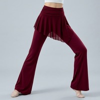 Pantalon de danse ample à jambes larges en maille double couche pour femmes adultes BW8155, idéal pour la pratique de la danse moderne, classique et de formation.