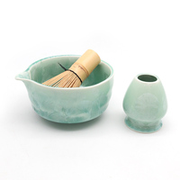Bambus Bol à matcha en porcelaine texturée artisanale à cristallisation en céramique Chawan en céramique pour ensemble de matcha avec boîte cadeau