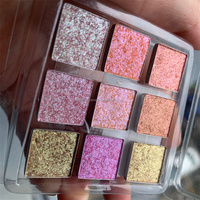 Palette de fards à paupières de luxe en métal pour maquillage de marque privée, logo personnalisé, fard à paupières scintillant, sans cruauté animale, duo chrome