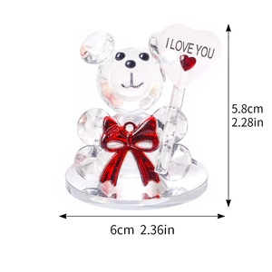 Ours en cristal avec nœud papillon gravé au laser – Souvenirs <span class=keywords><strong>de</strong></span> baptême, cadeaux <span class=keywords><strong>de</strong></span> baptême, cadeaux <span class=keywords><strong>de</strong></span> fête prénatale, cadeaux <span class=keywords><strong>pour</strong></span> invités <span class=keywords><strong>de</strong></span> mariage, objets commémoratifs - Product Image 6