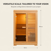 Ploutara Sauna hybride électrique d'intérieur en bois de cèdre à grain vertical, 15 min de chauffe rapide, bien-être biohacking, sur mesure, pour coin