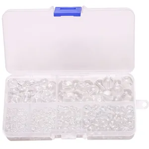 ZHB 445Pcs Pulseira Redonda de Vidro Beads Box Set Fios Elásticos 3 4 6 8 10 12MM Contas De Cristal Para DIY Fazendo Jóias Suprimentos