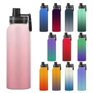 High Quality 500ml/750ml/1L Stainless Steel Water Bottle Custom Logo Vacuum <b>Insulated</b> Bottle With Handle - Product Image 2