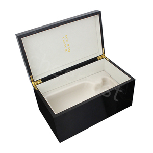 Boîte cadeau en bois pour whisky de marque personnalisée, vernis brillant, 750 ml, laque <span class=keywords><strong>piano</strong></span>, boîte à vin en bois unique, emballage - Product Image 2