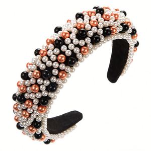 Serre-tête vintage en perles à bord large, antidérapant, accessoire de luxe pour cheveux, pour femme, cadeau de mariage, fête, ou idée cadeau de Noël - Product Image 6