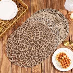 Set de table rond en chanvre tressé soigneusement sélectionné, décoration de table à manger, style moderne minimaliste, résistant aux hautes températures - Product Image 4