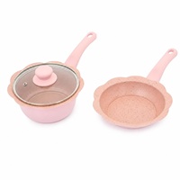 Ensemble de casseroles et poêles en aluminium miniatures de haute qualité pour le petit-déjeuner des bébés, avec revêtement céramique antiadhésif pour la cuisson