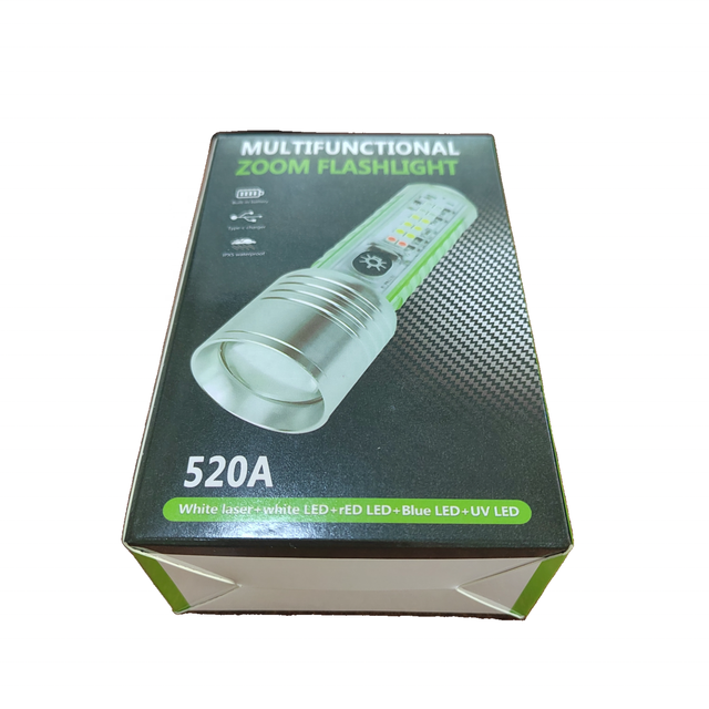 30W White Laser LED Zoom Function High Brightness Flash Built-in Battery with Magnet USB Charging 12LED with 8 Level Flashlight