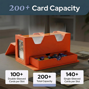 Boîte de rangement en gros pour cartes de jeu de société (CCG) et cartes à collectionner sportives, capacité <span class=keywords><strong>200</strong></span>+ cartes à double pochette - Product Image 5