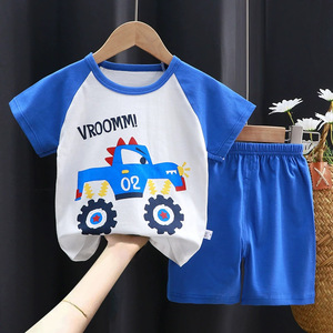Ensemble de vêtements d'été pour enfants, vêtements en coton pour garçons et filles, tenues respirantes pour enfants, costume d'été mignon imprimé d'animaux - Product Image 6