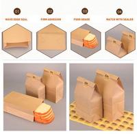 Conception populaire papier Kraft taille frite emballage jetable avec fenêtre transparente sac d'emballage de pain de qualité alimentaire