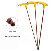 3-10mm kepala plastik T menangani ekstra panjang paduan S2 baja datar/ujung bola Hex kunci Allen torsi kunci pas