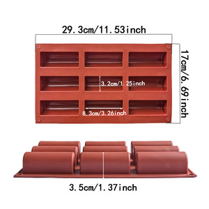 <span class=keywords><strong>Moule</strong></span> à rouleaux en silicone à 9 cavités, réutilisable, antiadhésif, en forme de rondin, pour <span class=keywords><strong>mini</strong></span>-rouleaux suisses, desserts au chocolat, Twinkies, bonbons - Product Image 3