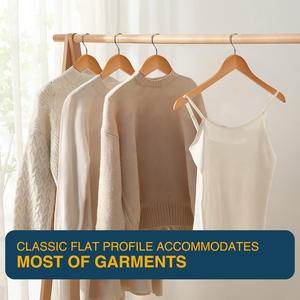 Wholesale Natural Non slip Solid Wood Hangers with Chrome <b>Hooks</b> Wooden Clothes Hangers for Closet Space Saving Heavy Duty - Product Image 3