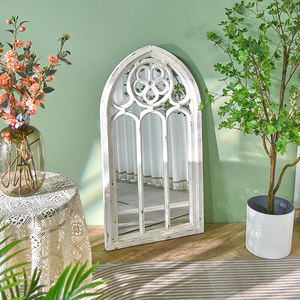 Espejo Grande de Color Blanco Estilo Rústico Campestre para Decoración de Pared del Hogar, Espejo Ornamentado Barroco con Marco de Madera - Product Image 2