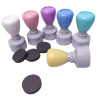 Fabrication de tampons personnalisés ronds HA 32 mm, 28 mm, 25 mm, couleurs pastel, tampon pré-encré, tampon flash avec logo personnalisé pour enseignant