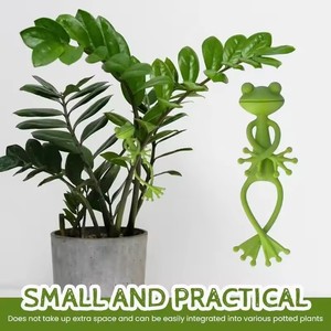 Support de plante en forme de grenouille, attache-câble réutilisable, support stable et mignon pour petites plantes en pot, clip flexible réglable pour tige - Product Image 6