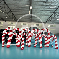 Canes de bonbons géantes en PVC effet miroir, gonflables, pour décorations de Noël, événements festifs et publicité accrocheuse