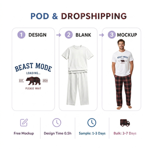 Pigiama Estivo da Uomo con Stampa Integrale, Maniche Corte e Pantaloni Lunghi, Comodo e Morbido - Product Image 5