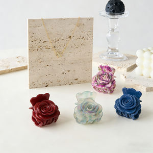 مشابك شعر هندسية عتيقة مزينة بالزهور، مشبك شعر أنيق وجذاب مع خرز، متعدد الاستخدامات للارتداء اليومي، مشبك شعر أنيق على شكل فك القرش - Product Image 1