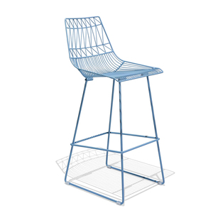 Modern Metal Bar <b>Stool</b> Chair Powder-Coated Finish Backrest and Footrest for Sleek and Comfortable Seating for Bar Garden Room - Product Image 1