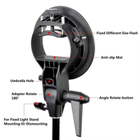 Penyangga Bracket Tipe-S Godox dengan Dudukan Bowens untuk Flash Speedlite, Softbox, Honeycomb, Beauty Dish, Reflector, Payung