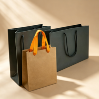 Sacs de shopping en papier d'art de luxe écologiques et recyclables personnalisés, avec lamination mate, doublure en éponge, logo personnalisé pour les petites entreprises