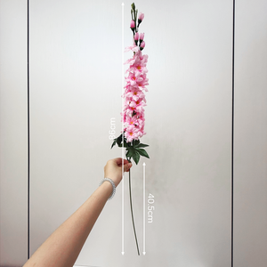 Fleur artificielle en soie Delphinium Larkspur réaliste, haute, souple et légère, pour bouquet, vase, décoration de cottage, <span class=keywords><strong>anniversaire</strong></span>, mariage - Product Image 6