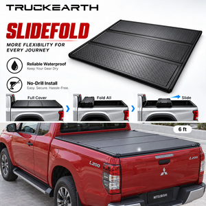Mitsubishi L200 Club Cab Pickup <b>Slide</b> Fold Tonneau Cover for 6 ft <b>Bed</b> Tri Fold <b>Bed</b> Cover Hard Folding Aluminum Truck <b>Bed</b> Cover - Product Image 1
