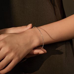 S925 silver Minimalist Chain <b>Bracelet</b> For Everyday Wear Unisex Jewelry Sparkle <b>Ball</b> Chain Sterling Silver Adjustable <b>Bracelet</b> - Product Image 3