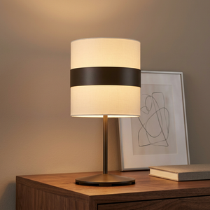 Modern Cylinder <b>LED</b> <b>Table</b> Lamp E26 AC Middle Shade Fabric Shade Metal Eye-Caring Bedside Reading <b>Light</b> for Bedroom Living Room - Product Image 3