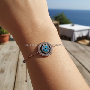 925พันเงินสเตอร์ลิงออกแบบชั่วร้ายตาสร้อยข้อมือ BSUMTB099 - Product Image 3