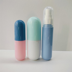 Botellas de Plástico PET de 30ml y 50ml con Forma de Cápsula para Envasado de Píldoras y Cápsulas, Botella con Bomba Dosificadora y Pulverizador - Product Image 3