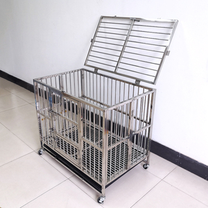 LIZE Sturdy Golden Retriever Samoyed Cat Outdoor Pet Toilet Stainless Steel Foldable <strong>Dog</strong> <strong>Cage</strong> Large and <strong>Small</strong> Size Button Kennel - Product Image 4