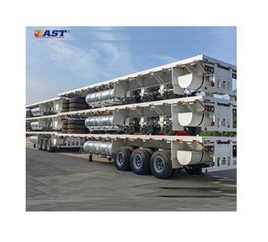 Remolque de cama plana EAST de 40 pies y 45 pies, otro tanque de combustible instalado en el contenedor, remolque plano para transporte de productos a granel - Product Image 1