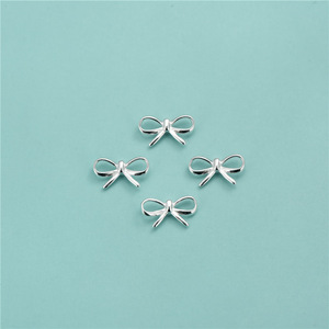 Bow Pendants and <b>Charms</b> Alloy <b>Silver</b> Plated for Bracelet Jewelry Making - Product Image 2
