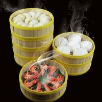 Cuiseur vapeur pour le thé du matin, avec tiroir en bambou, présentoir à petits pains, gaz 2 feux, style thaïlandais, 60 cm, pour œufs, en silicone
