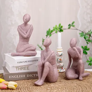 Redeco Artificial Yoga Abstract Resin Human Figurine Man Arts High-end For Home Decor Crafts