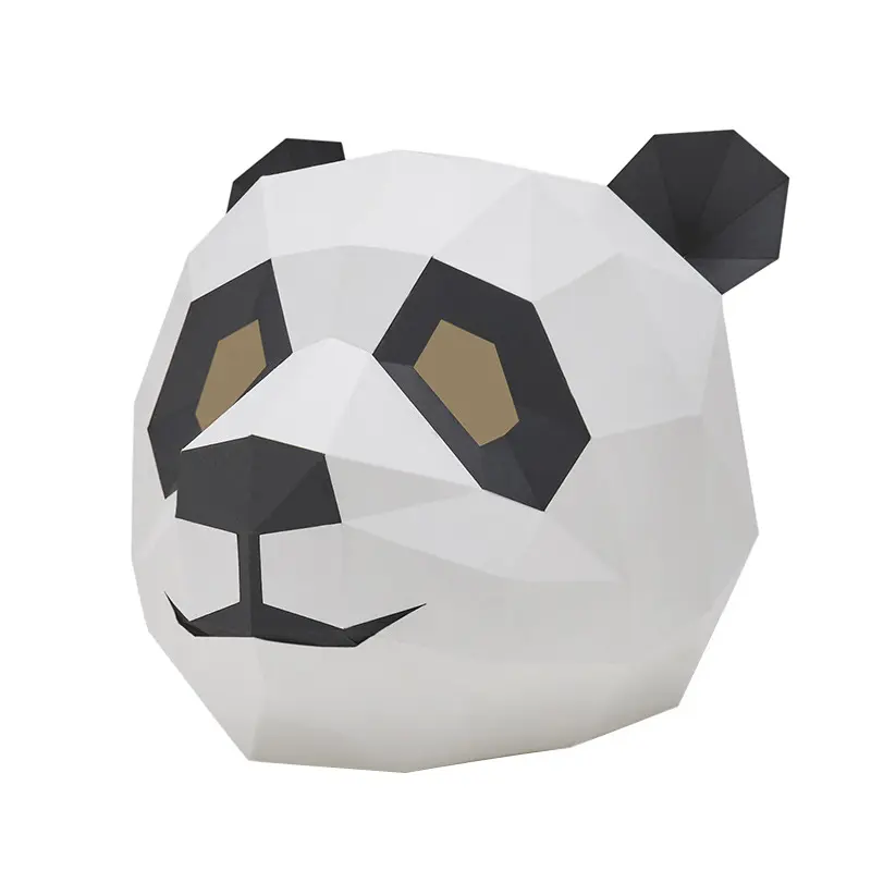 Mascarilla de papel con estampado de Panda para adultos, máscara de papel para Halloween, fiesta, Cosplay