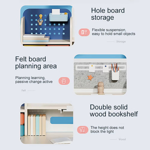 Bàn học trẻ em kiểu dáng công thái học mới với giá sách, nội thất gia đình, bàn học và ghế có thể điều chỉnh chiều cao dành cho trẻ em - Product Image 4