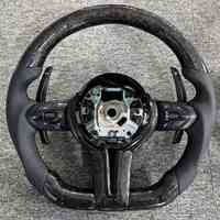 Volant de voiture en cuir et fibre de carbone forgée noire pour BMW F10 F20 F30 F32 F20 325i F87 F82 F21 F22 M2 M3 M4 M5 X3 X5 X7