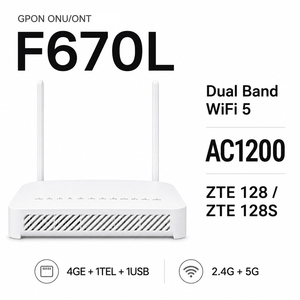 Second Hand Dual Band WiFi5 XPON ONU <b>Router</b> AC1200 4GE 1TEL 1USB Port 2.4G 5G Optical Modem Support OMCI For FTTR FTTX - Product Image 3